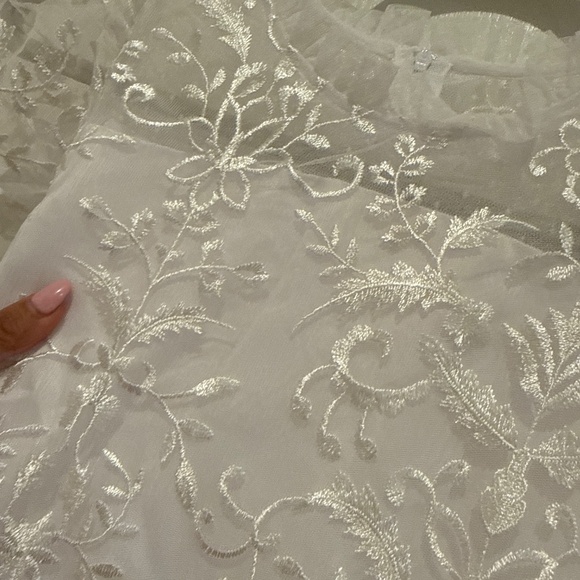 Wonder Nation Girls Illusion Neckline Embroidered Mesh Dress - Picture 5 of 6